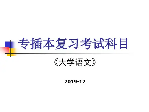 《大学语文》专插本复习考试科 共19页PPT资料