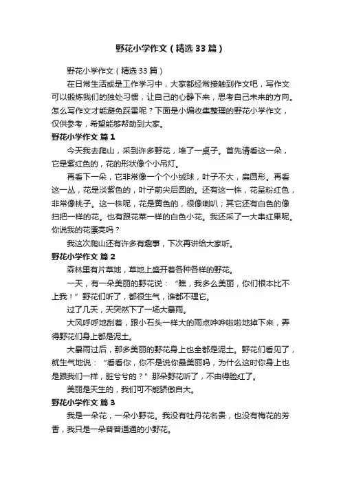 野花小学作文（精选33篇）