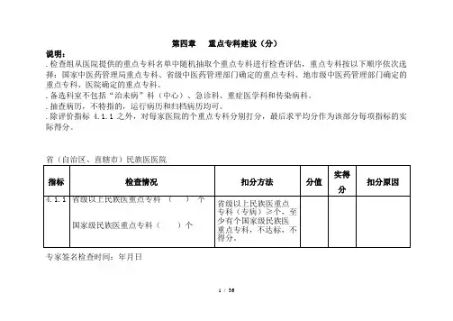 三级医院评审专家手册重点专科部分