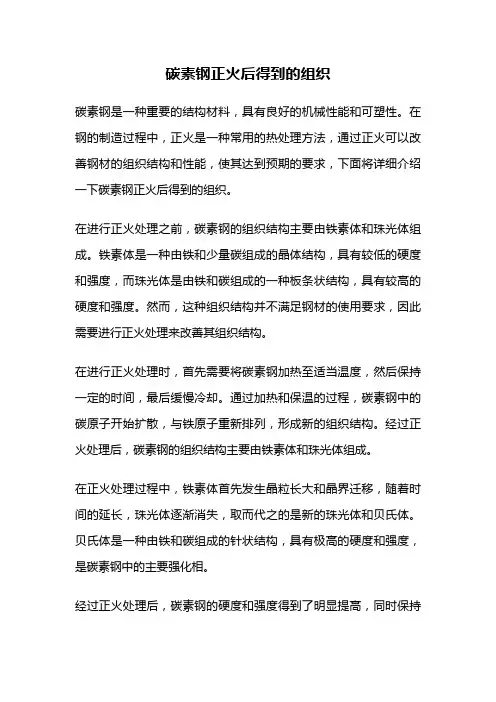碳素钢正火后得到的组织