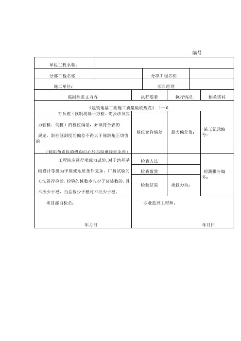 强制性条文记录表汇总