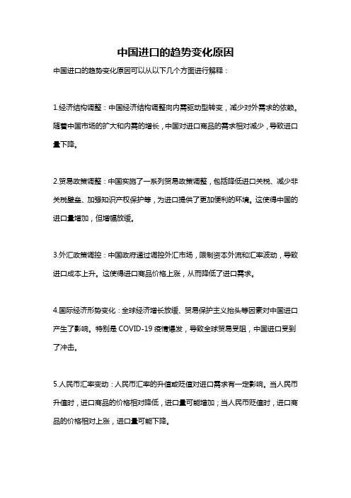 中国进口的趋势变化原因