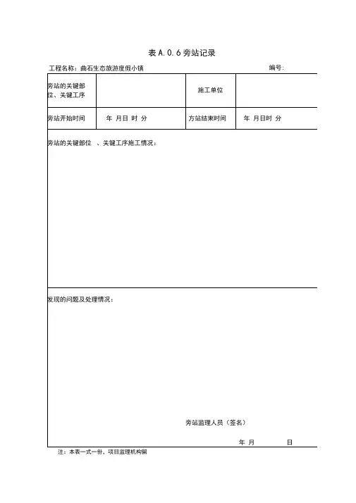 旁站记录(标准)