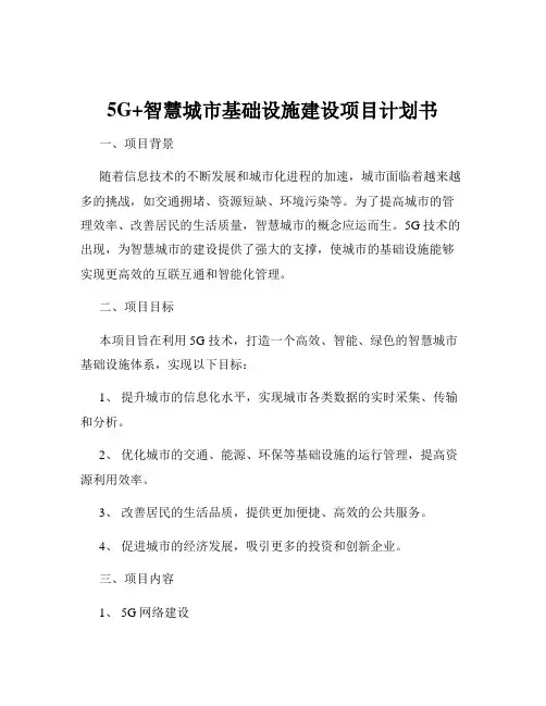 5G+智慧城市基础设施建设项目计划书