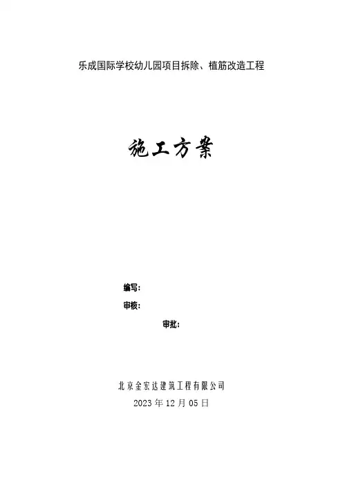 拆除植筋改造施工方案