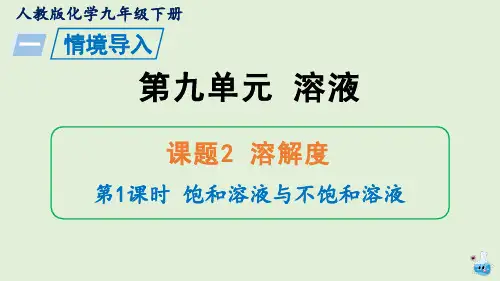 化学人教版九年级下册课件：9.2.1 饱和溶液与不饱和溶液(共22张PPT)