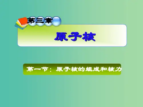 高中物理 3.1原子核的组成与核力课件 教科版选修3-5