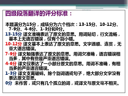大学英语四级翻译技巧讲解ppt课件