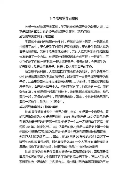 5个成功领导者案例