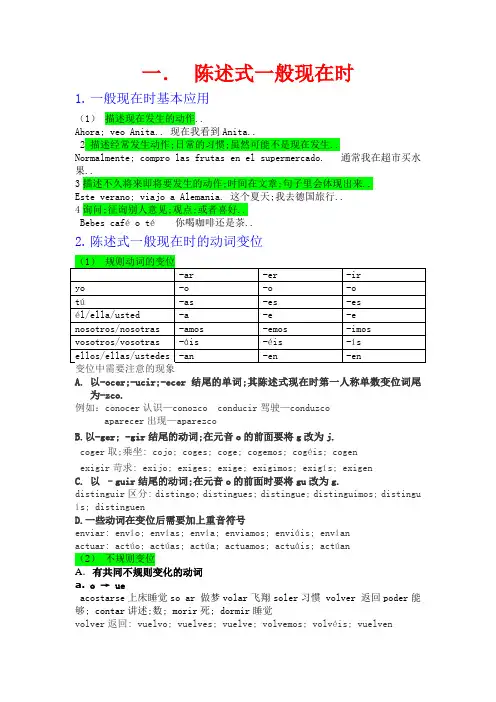 西班牙语时态总结AA
