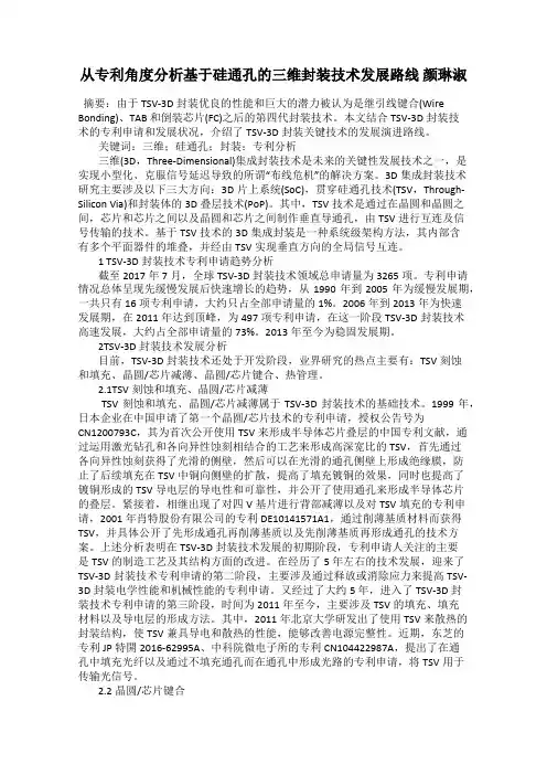 从专利角度分析基于硅通孔的三维封装技术发展路线 颜琳淑