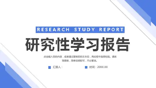 研究性学习报告课题成果展示PPT模板