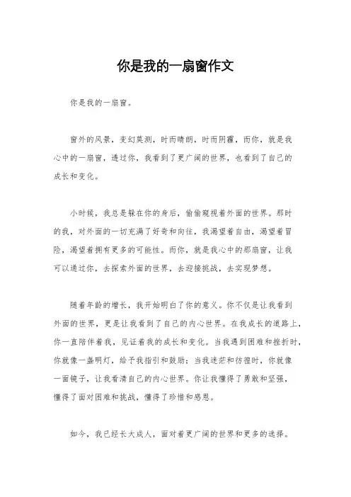你是我的一扇窗作文