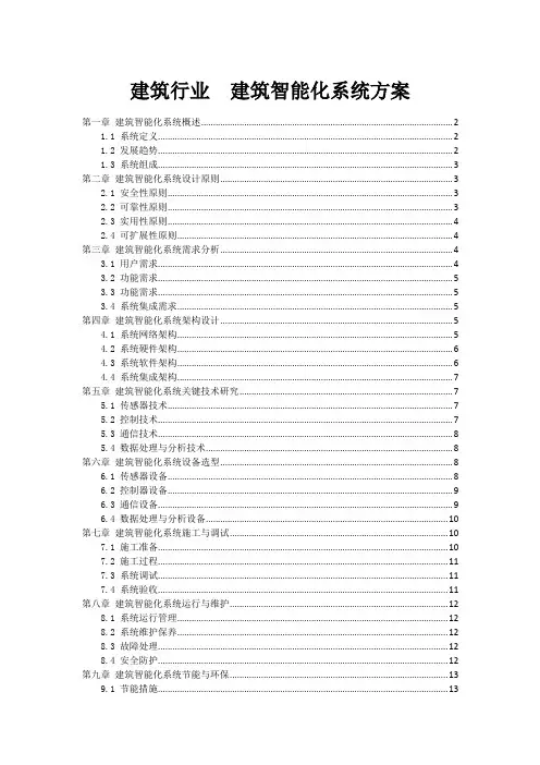 建筑行业 - 建筑智能化系统方案