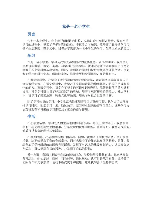 我是一名小学生