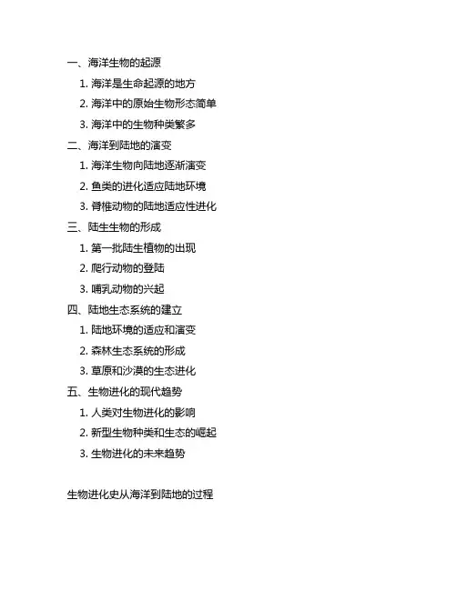 生物进化史从海洋到陆地的过程
