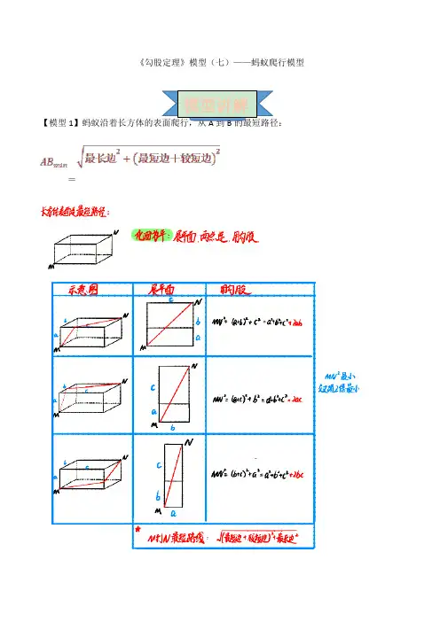 《勾股定理》模型(七)——蚂蚁爬行模型