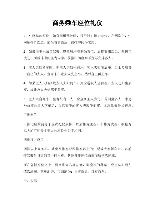 商务乘车座位礼仪