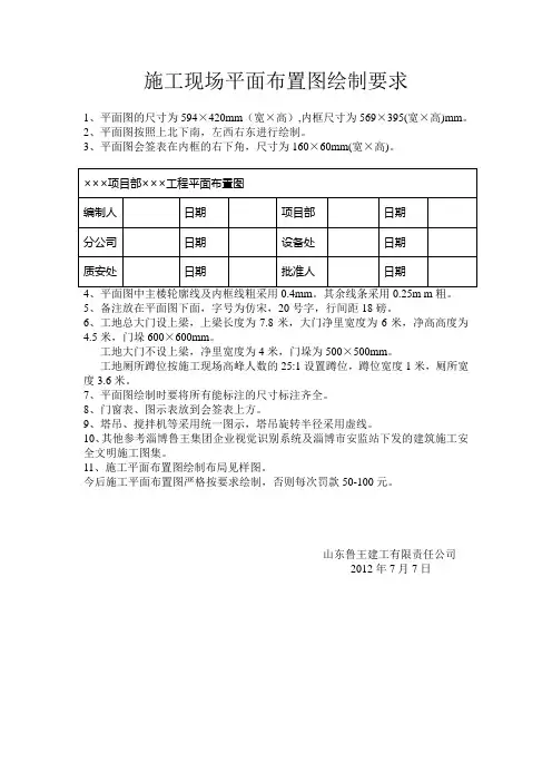 施工平面图要求
