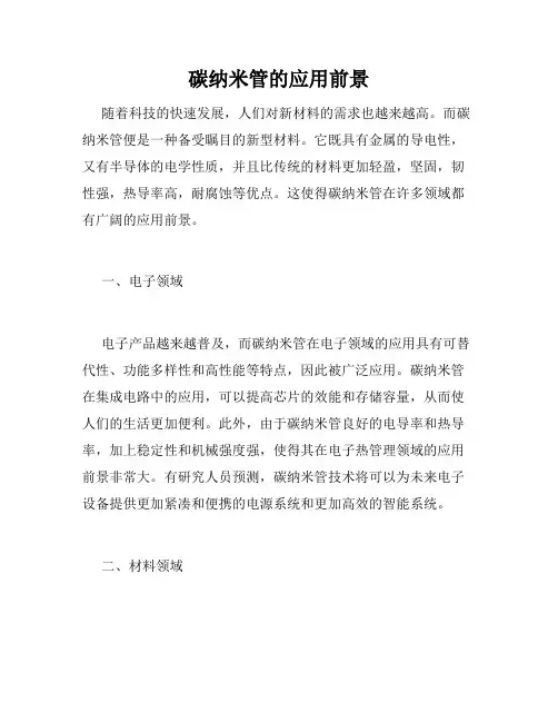 碳纳米管的应用前景