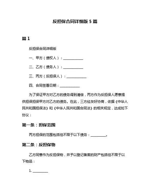 反担保合同详细版5篇