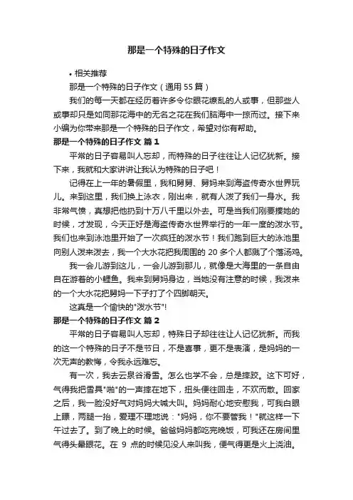 那是一个特殊的日子作文