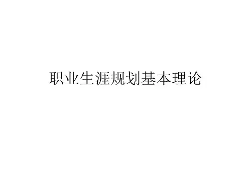职业生涯规划基本理论