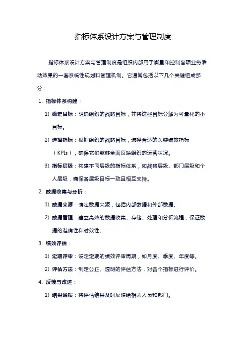 指标体系设计方案与管理制度