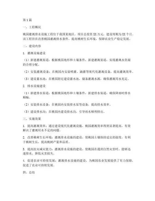 桃园灌溉排水设施工程(3篇)