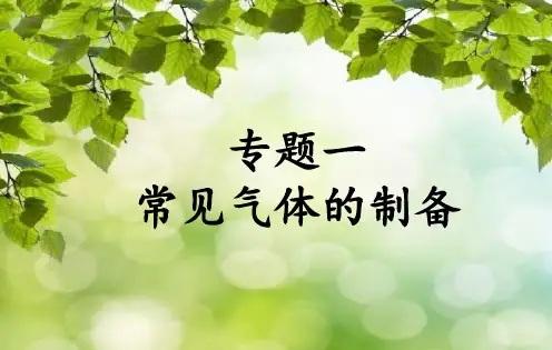 人教版初中化学九年级上册 专题：气体的实验室制取 名师教学PPT课件