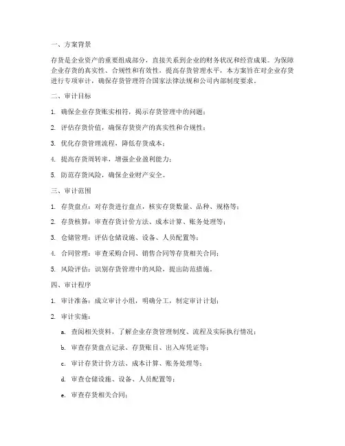 企业存货专项审计方案