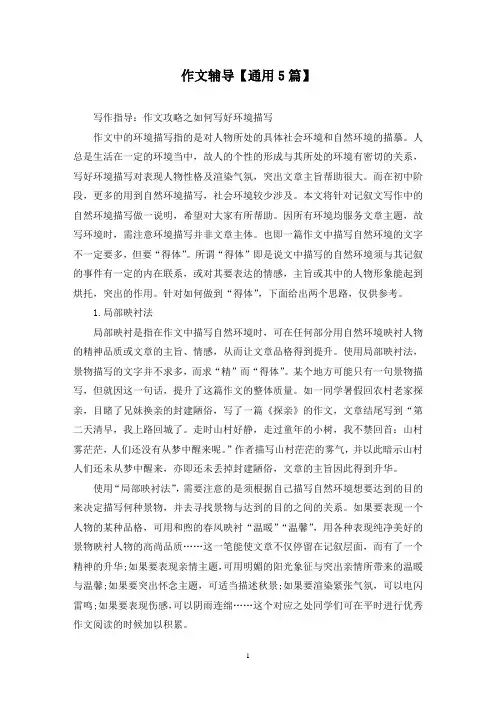 精选作文辅导【通用5篇】