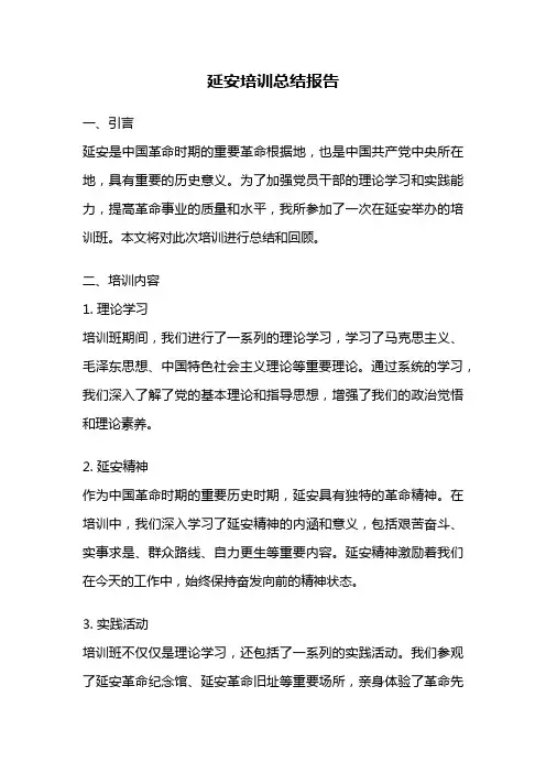 延安培训总结报告