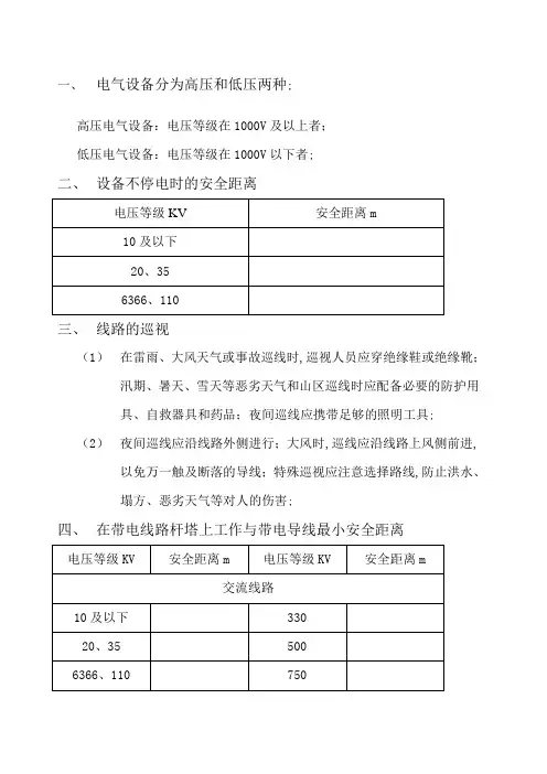 电气设备分为高压和低压两种