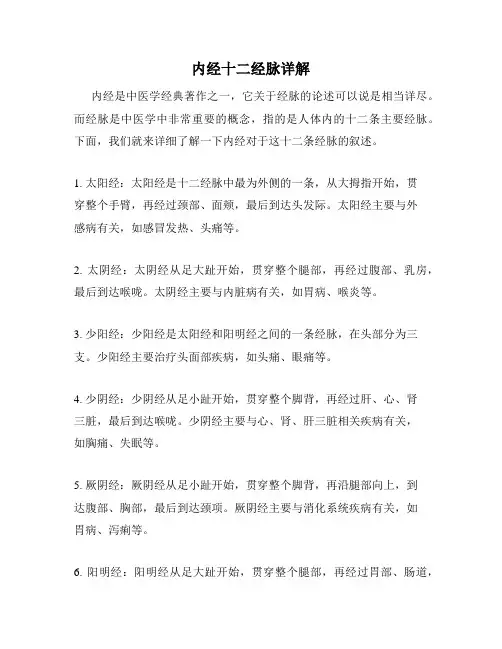 内经十二经脉详解