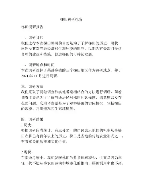 梯田调研报告