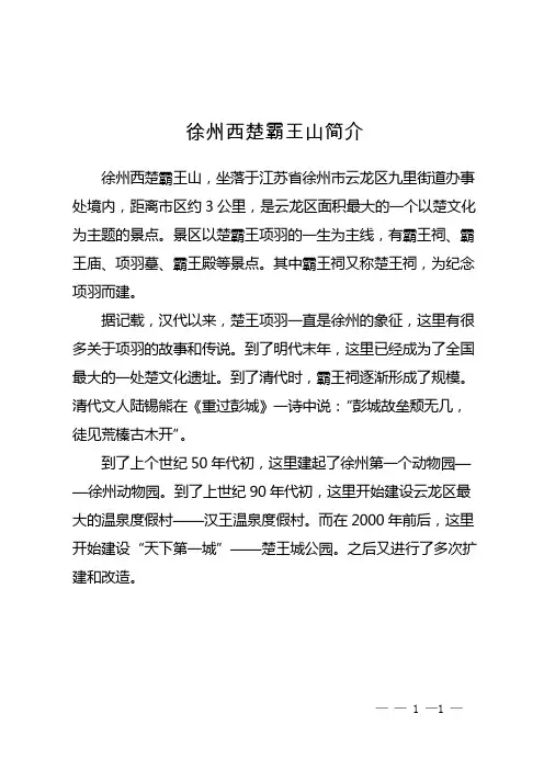 徐州西楚霸王山简介