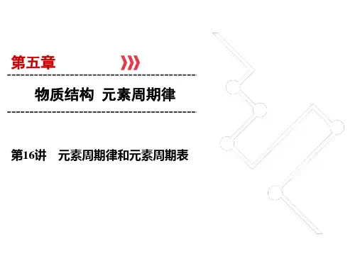 高考化学一轮总复习课件-元素周期律和元素周期表