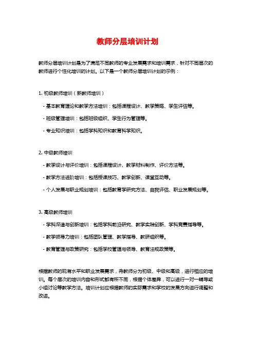 教师分层培训计划