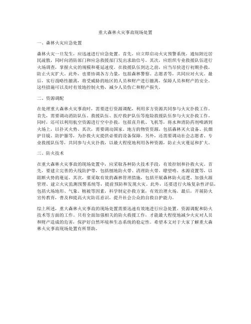 重大森林火灾事故现场处置