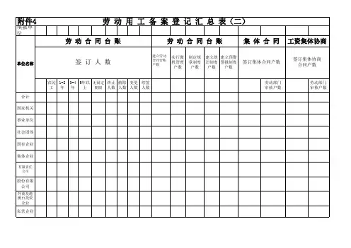劳动用工备案管理台账明细表