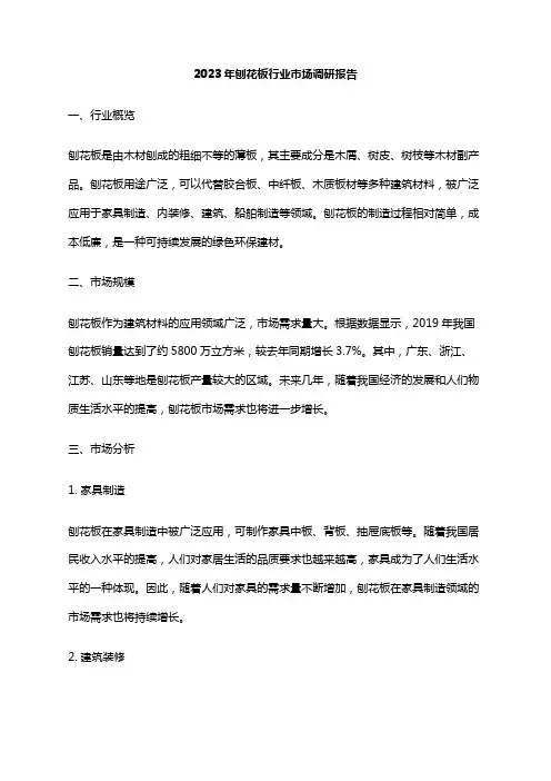 2023年刨花板行业市场调研报告