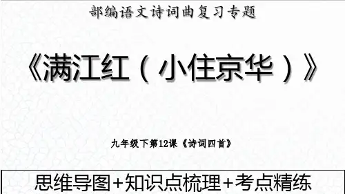 【初中语文】《满江红(小住京华)》备战+中考语文古诗意象+复习