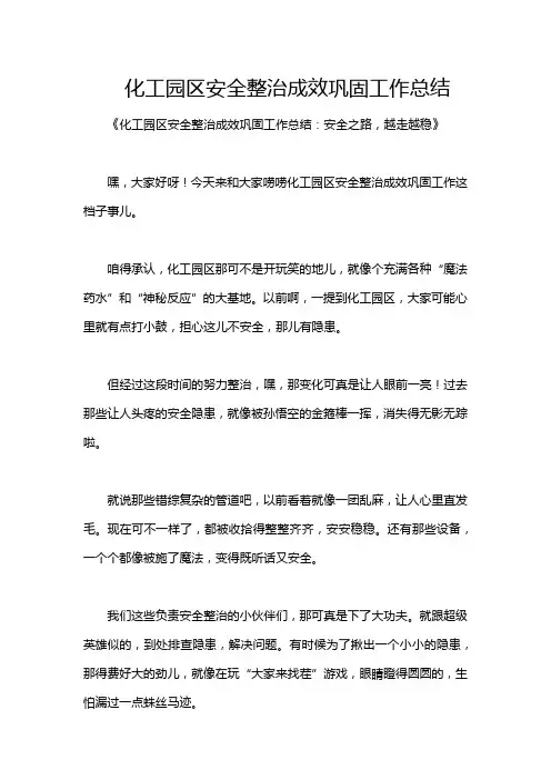 化工园区安全整治成效巩固工作总结