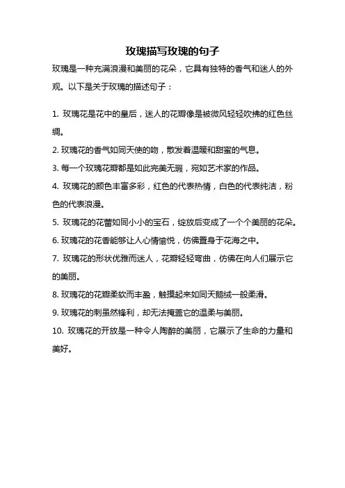 玫瑰描写玫瑰的句子
