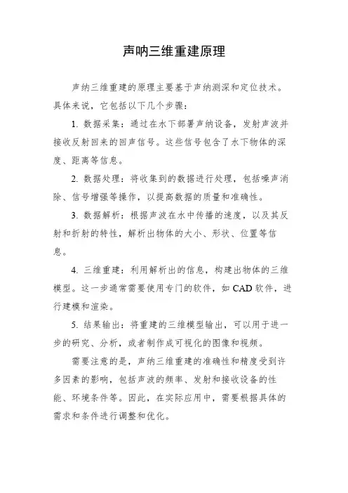 声呐三维重建原理