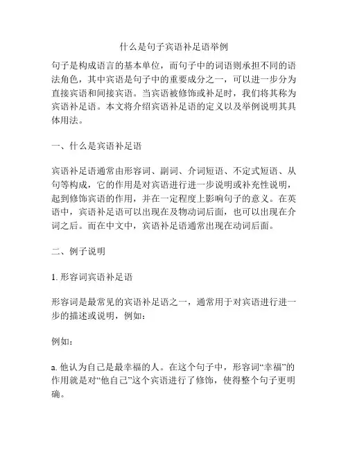 什么是句子宾语补足语举例