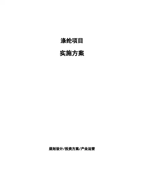 涤纶项目实施方案
