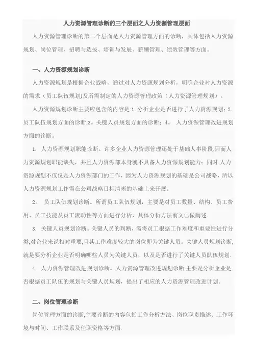 人力资源管理诊断
