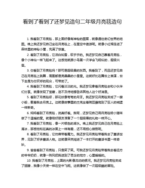 看到了看到了还梦见造句二年级月亮毯造句